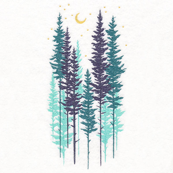 Misty Moonlit Forest