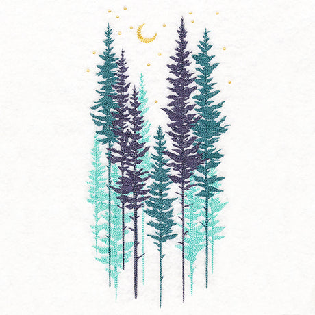 Misty Moonlit Forest