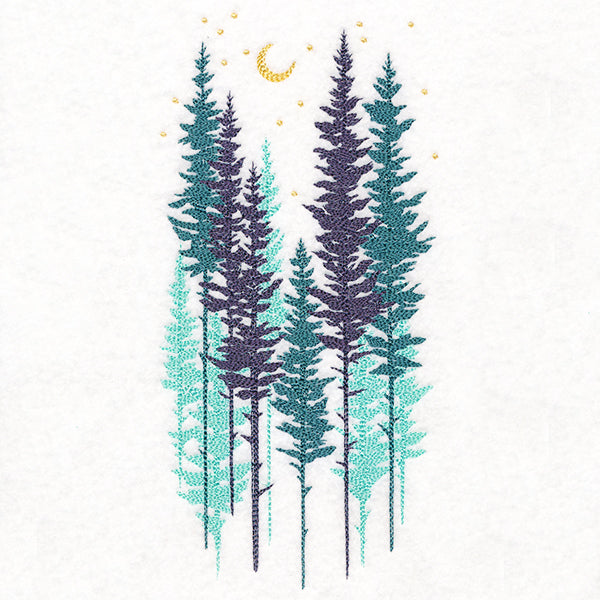 Misty Moonlit Forest