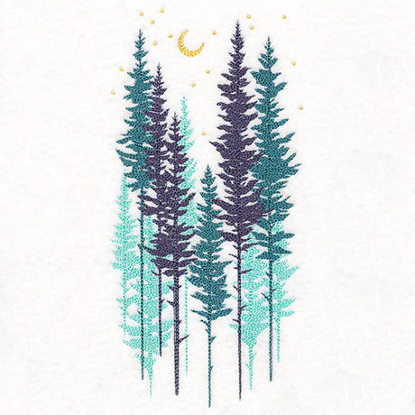 Misty Moonlit Forest