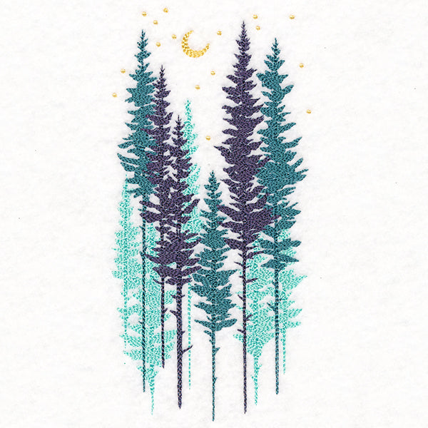 Misty Moonlit Forest