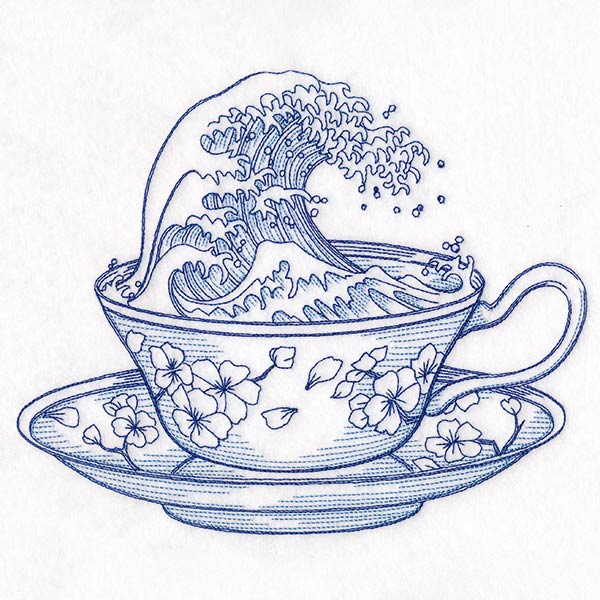 Delft Blue Stormy Waves Teacup