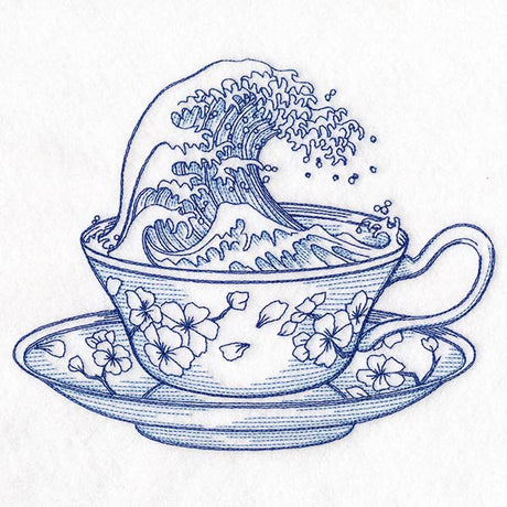 Delft Blue Stormy Waves Teacup