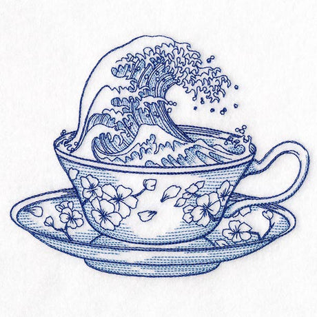 Delft Blue Stormy Waves Teacup