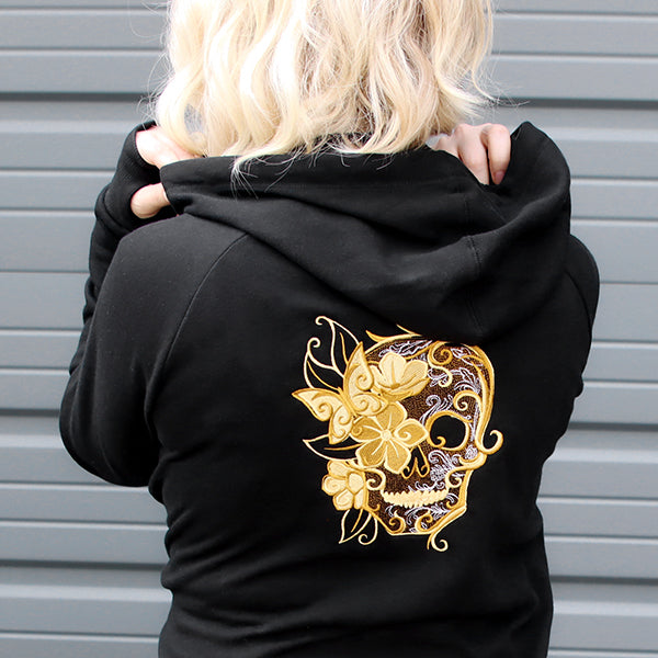 Butterfly and Blooms Skull