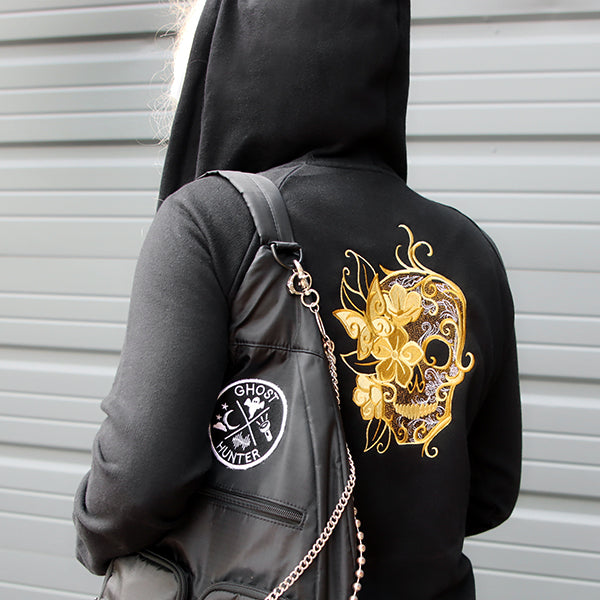 Butterfly and Blooms Skull