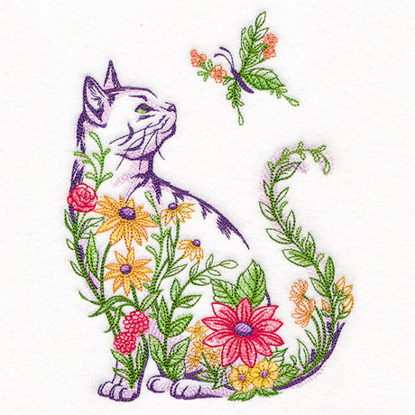 Wildflower Cat and Butterfly