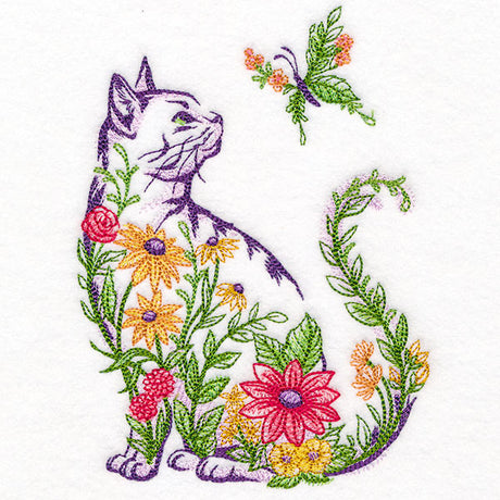 Wildflower Cat and Butterfly