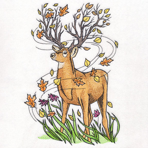 Branching Deer in Autumn Breeze