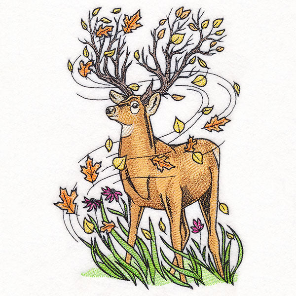 Branching Deer in Autumn Breeze