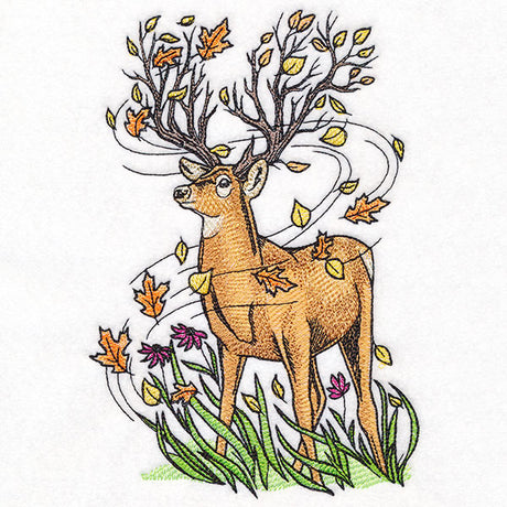 Branching Deer in Autumn Breeze