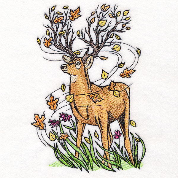 Branching Deer in Autumn Breeze