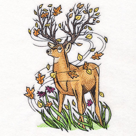 Branching Deer in Autumn Breeze