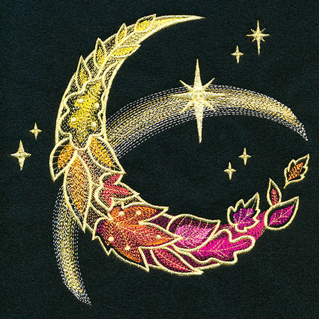 Gilded Autumn Leaves Crescent Moon
