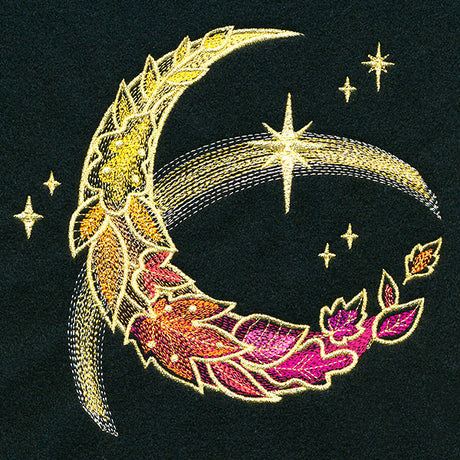 Gilded Autumn Leaves Crescent Moon