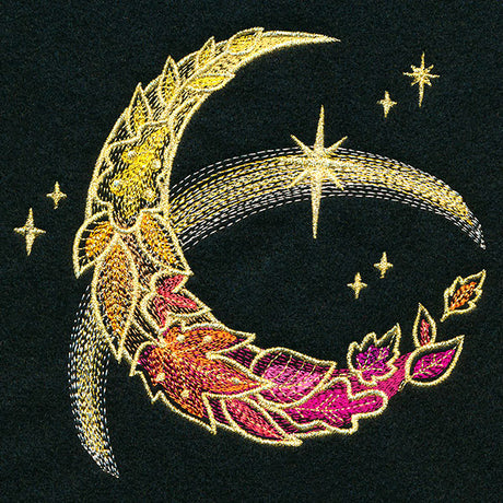 Gilded Autumn Leaves Crescent Moon