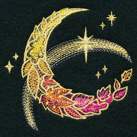 Gilded Autumn Leaves Crescent Moon
