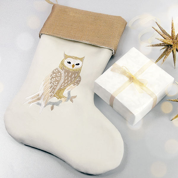 Textured for Christmas Woodland Owl