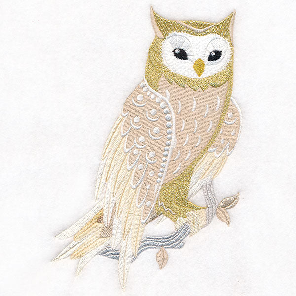 Textured for Christmas Woodland Owl