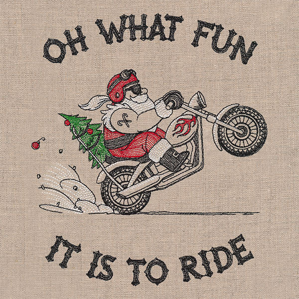 What Fun It is to Ride Motorcycle Santa