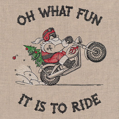 What Fun It is to Ride Motorcycle Santa