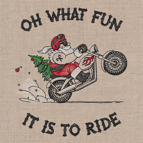 What Fun It is to Ride Motorcycle Santa