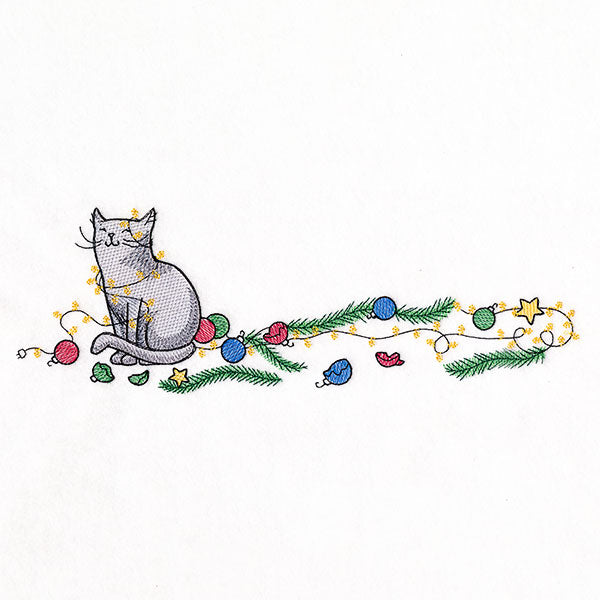 Chaos for Christmas Cat Border