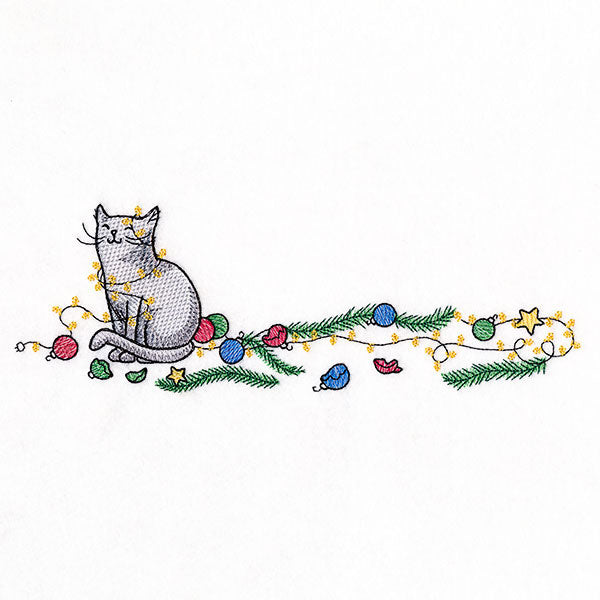 Chaos for Christmas Cat Border