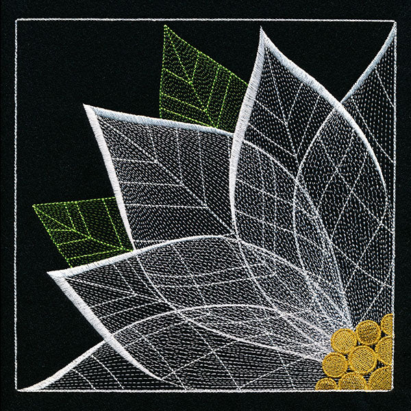 Sheer and Dimensional Quarter View Poinsettia