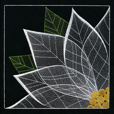 Sheer and Dimensional Quarter View Poinsettia