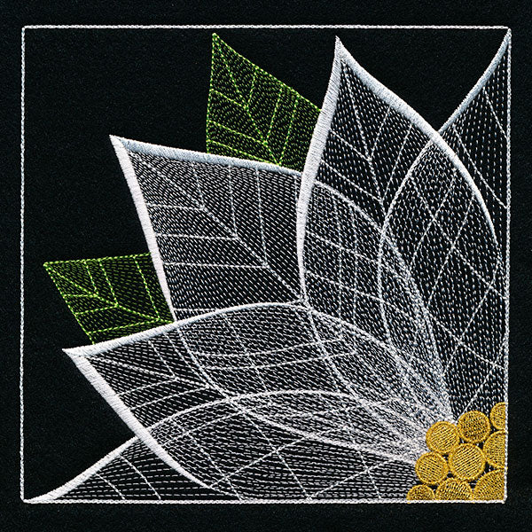 Sheer and Dimensional Quarter View Poinsettia