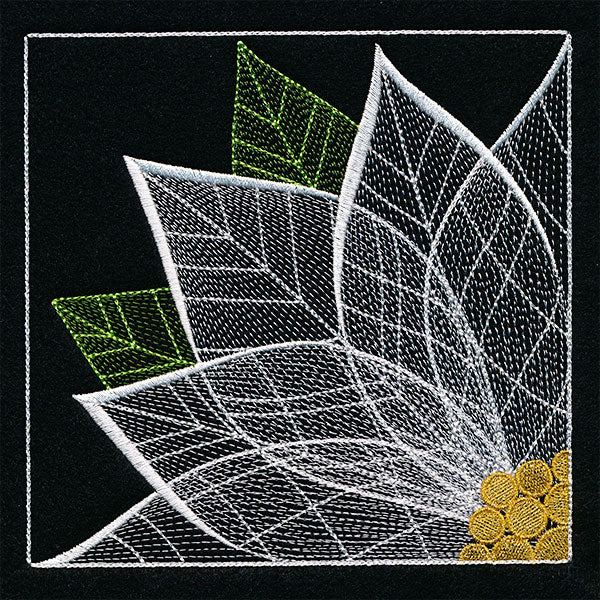 Sheer and Dimensional Quarter View Poinsettia