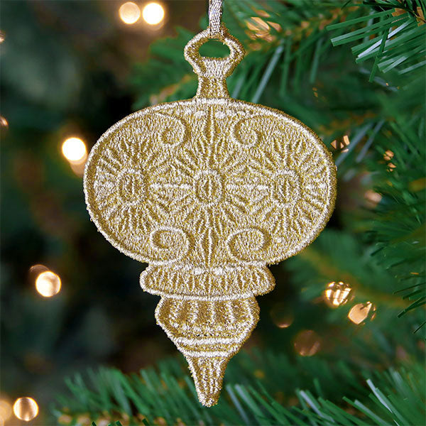 Gilded Texture Christmas Ornament - Bauble (Lace)