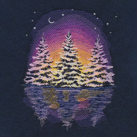 Sunsets in the Forest Reflection Scene