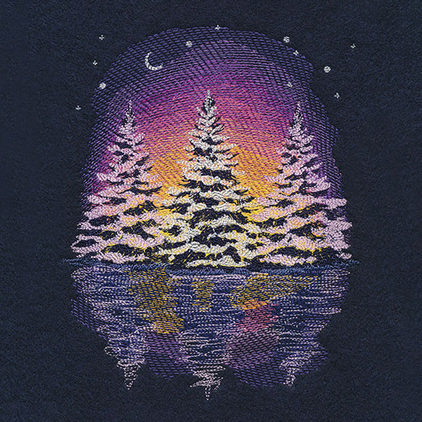 Sunsets in the Forest Reflection Scene