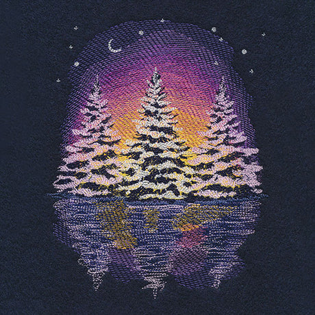 Sunsets in the Forest Reflection Scene