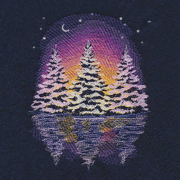 Sunsets in the Forest Reflection Scene