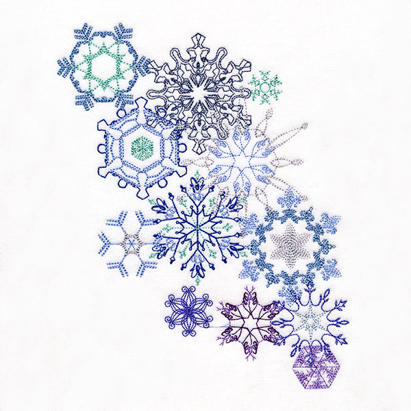 Flurries of Frost Snowflakes Spray