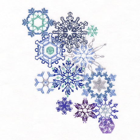 Flurries of Frost Snowflakes Spray