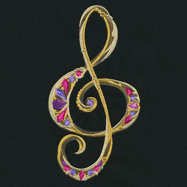 Bejeweled Treble Clef
