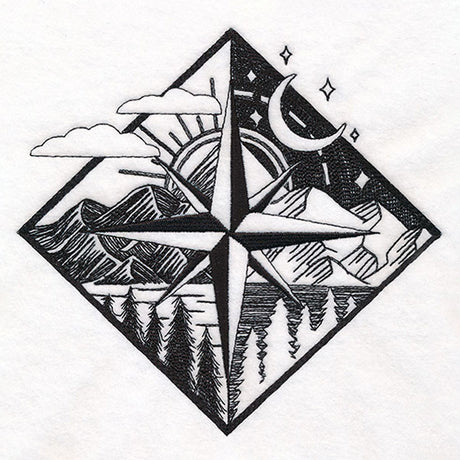 By Day & By Night Compass Diamond