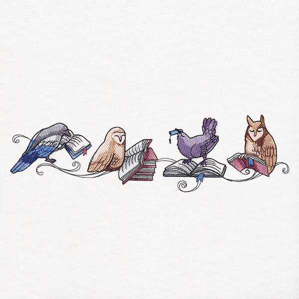 Lost in a Good Book Birds Border