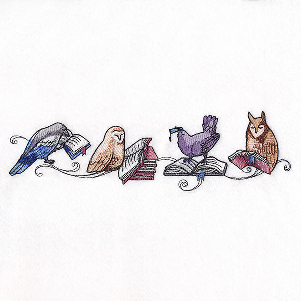 Lost in a Good Book Birds Border