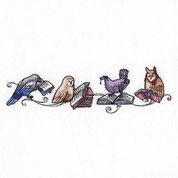Lost in a Good Book Birds Border