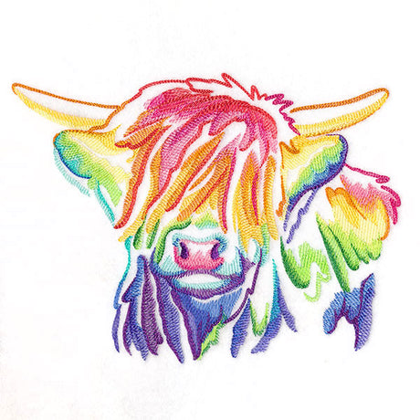 Wild Rainbow Highland Cow