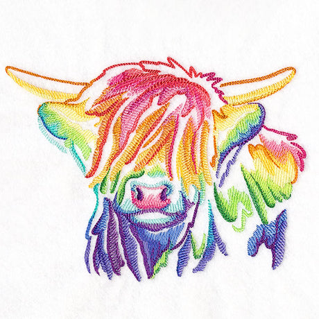 Wild Rainbow Highland Cow