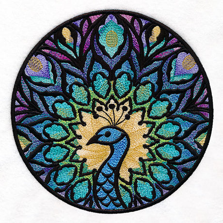 Mystical Stained Glass Peacock