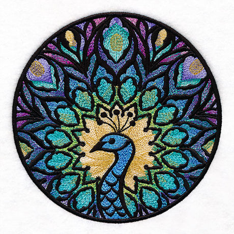 Mystical Stained Glass Peacock
