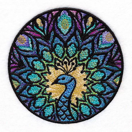 Mystical Stained Glass Peacock