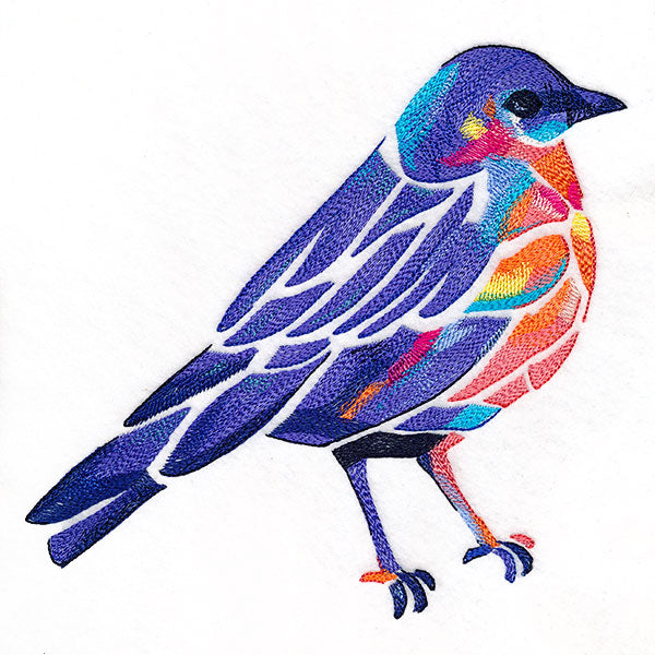 Modern Stained Glass Bluebird